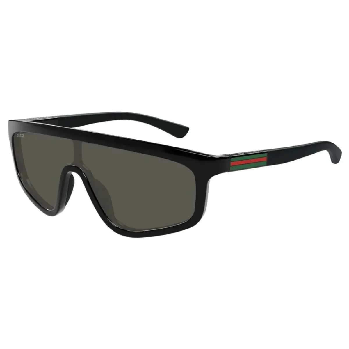 Gucci Unisex Sunglasses GG1736S Shiny Solid Black with Grey Lens 99mm