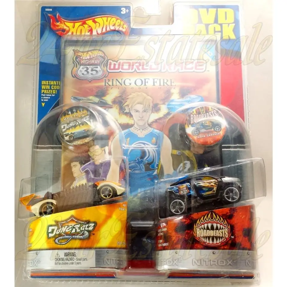 Hot Wheels World Race 3D Dvd 1st Issue Ring OF Fire Crazy 8s Moto Cross Itout