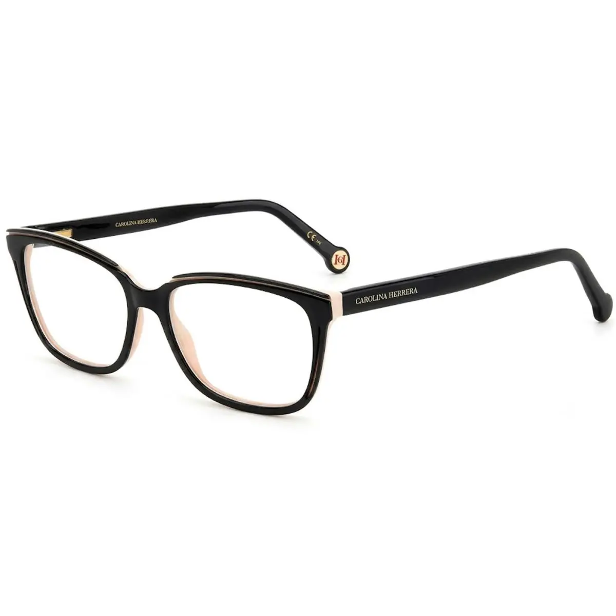 Women`s Rectangle Eyeglasses - HER0170 Black Nude/Clear Demo (0KDX-51) by Carolina Herrera