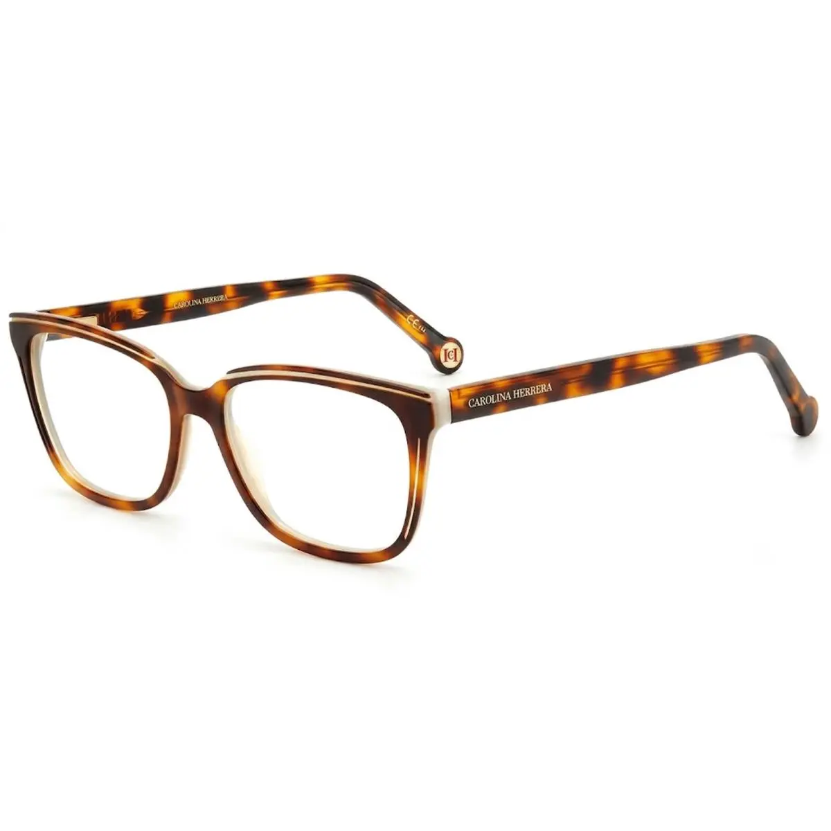 Women`s Rectangle Eyeglasses - HER0170 Havana White/Clear Demo (0C9K-51) by Carolina Herrera