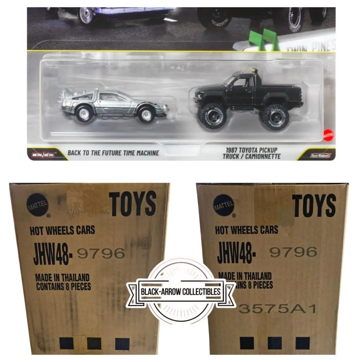 Hot Wheels Car Culture 2-Pack Bttf Time Machine 87 Toyota Case of 8 JHW48