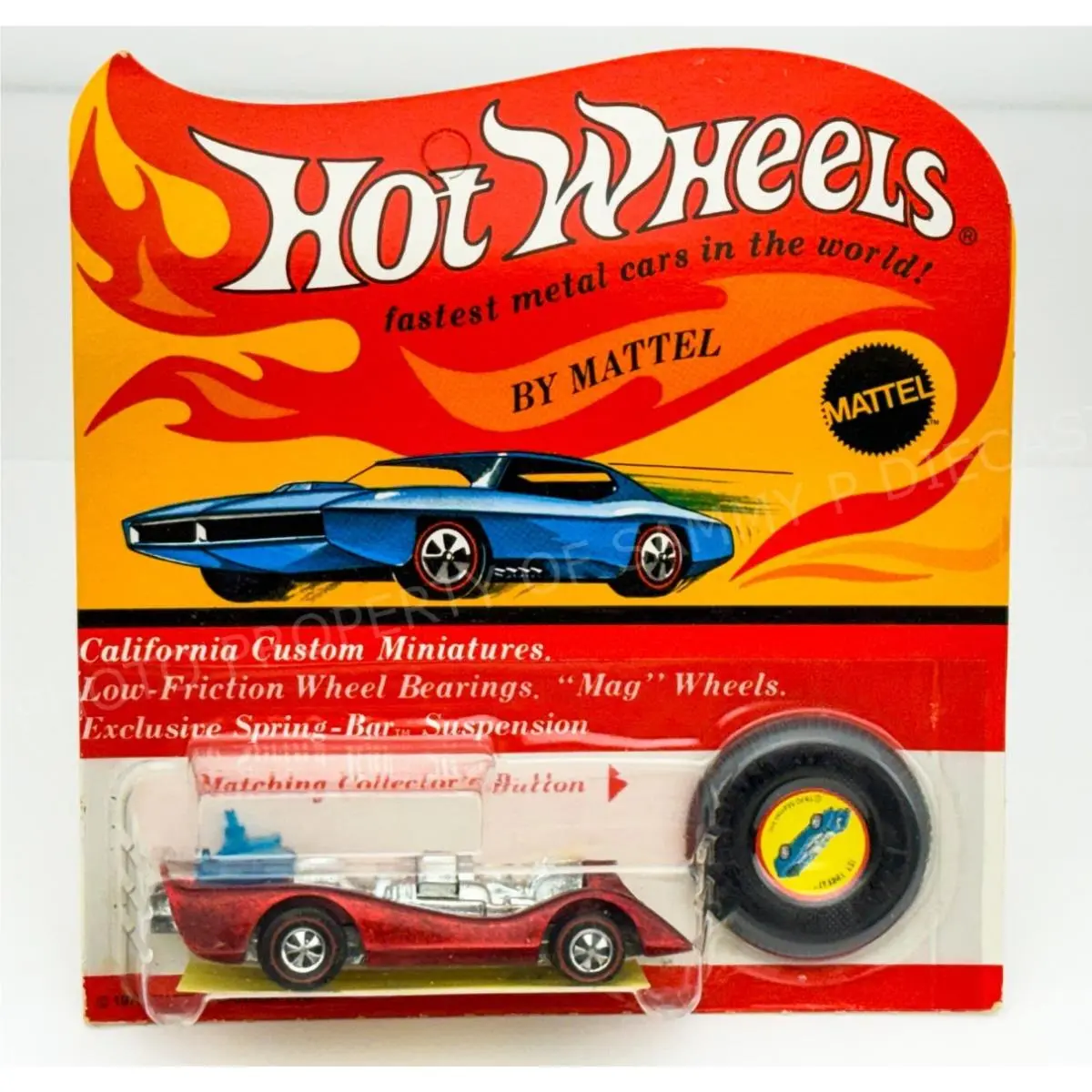 Hot Wheels Redline Jet Threat Tough Red HK Canadian Card in Blisterpack