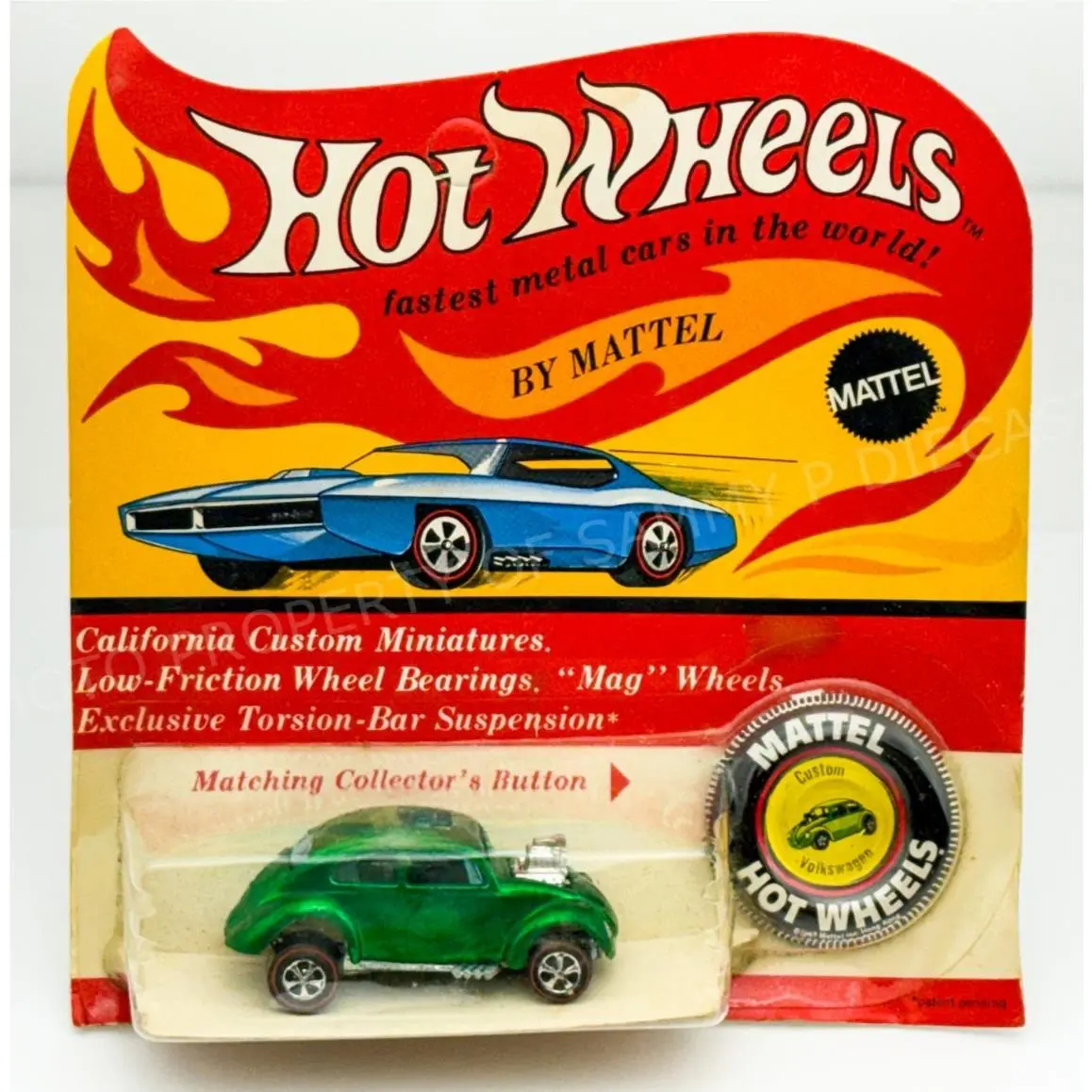 Hot Wheels Redline Custom Volkswagen Bug Green HK White Interior Blisterpak
