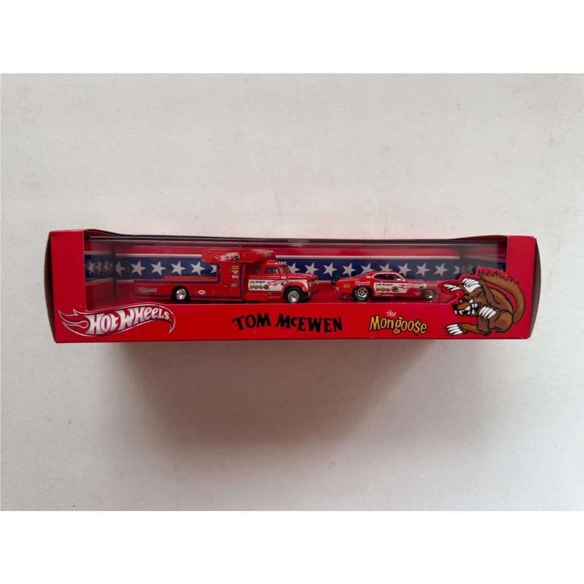 Hot Wheels Tom Mcewen The Mongoose Transport Truck Funny Car 2- Car Set D13