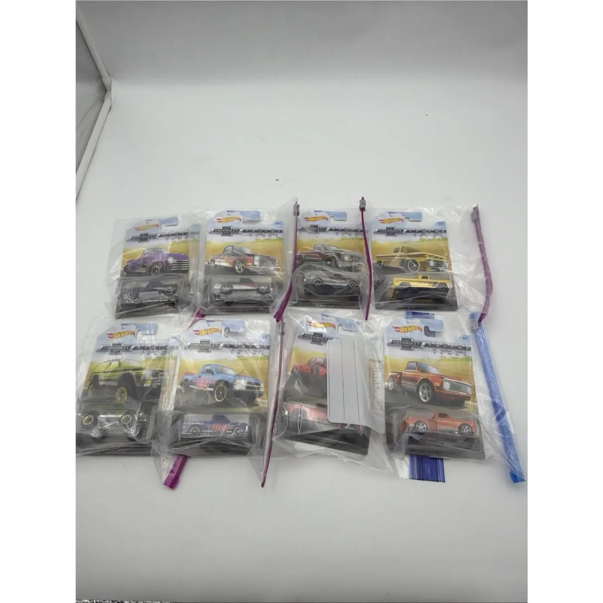 2018 Hot Wheels Chevrolet Trucks 100 Years Complete Set of 8 Packaging