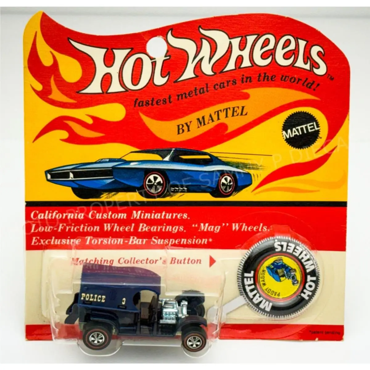 Hot Wheels Redline Paddy Wagon Dark Blue US Gold Lettering in Blisterpack