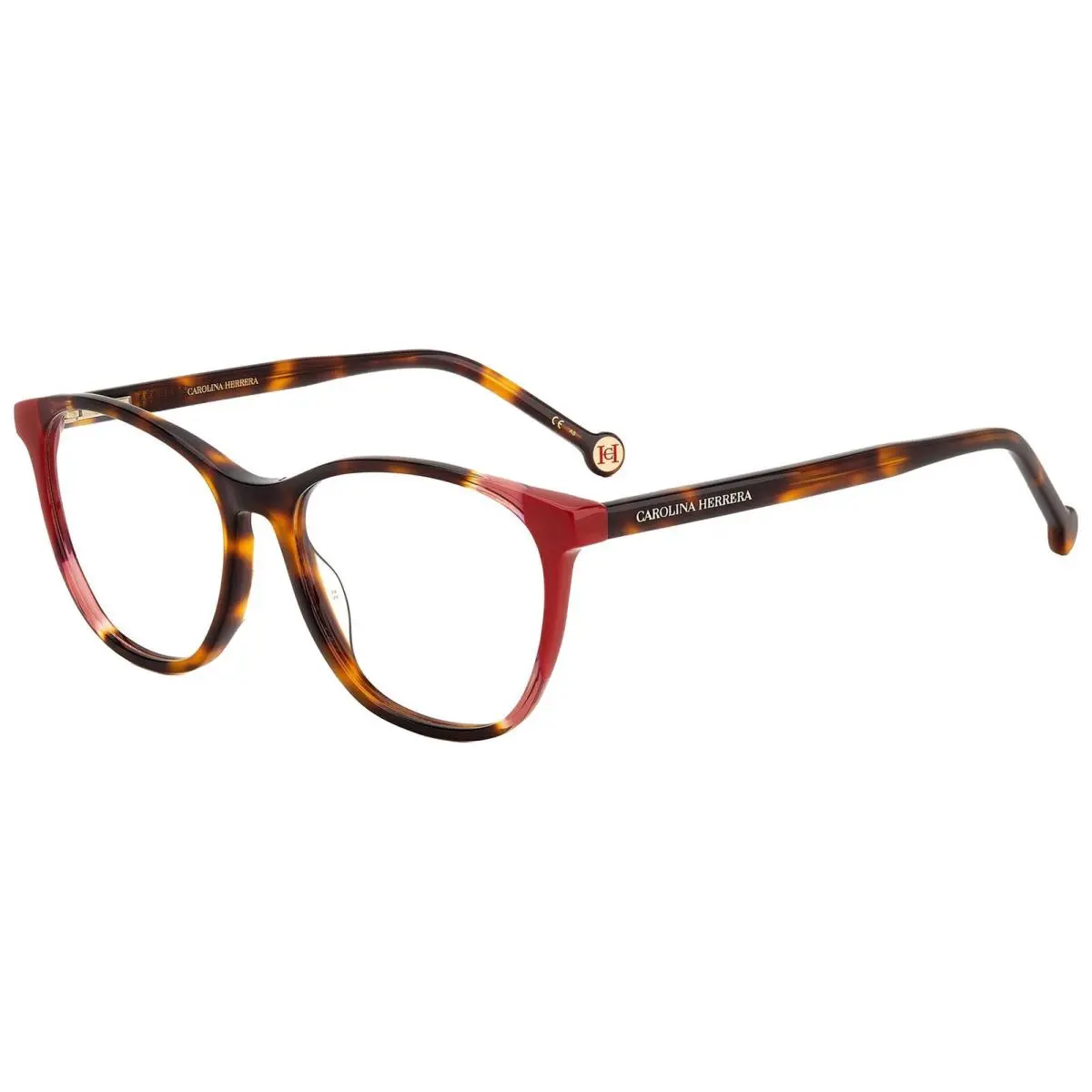 Carolina Herrera Havana Red Soft Square Eyeglasses - HER0123-0O63-54