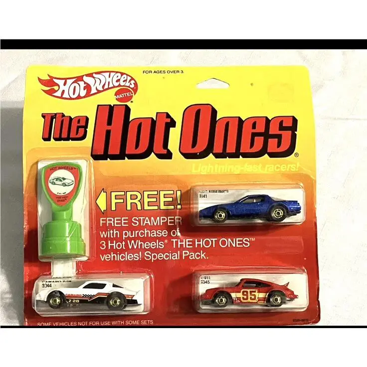 Hot Wheels 1984 Hot Ones 3-Pack Stamper Set Blister Red Porsche Wow Z