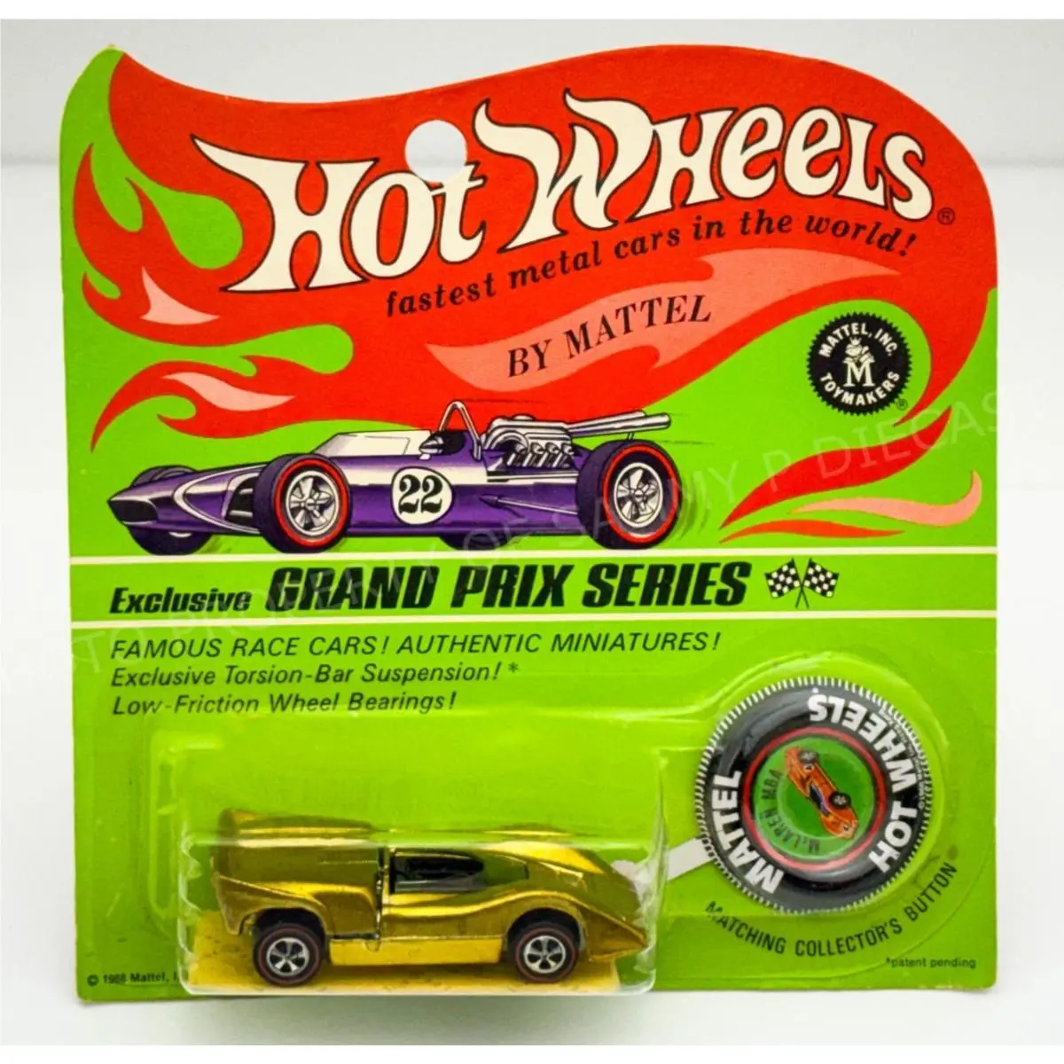 Hot Wheels Redline Mclaren M6A Gold US Black Interior in Blisterpack