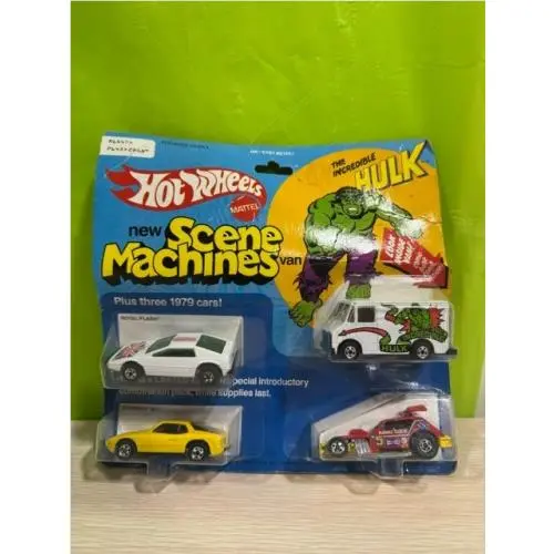 Mattel Hotwheels 1978 The Incredible Hulk Scene Machines 4 Car Set