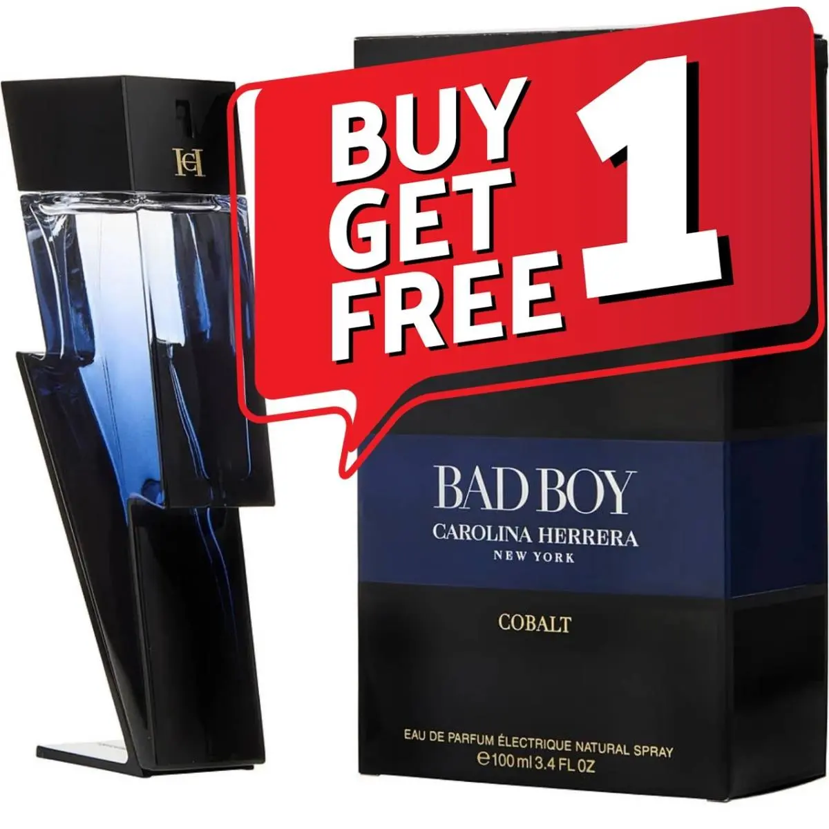Bad Boy Cobalt by Carolina Herrera 3.4 oz/100ML Edp Promotion: Pay For 1 Get 2