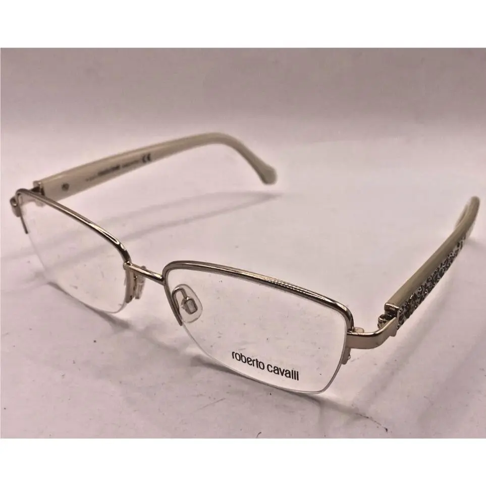 Roberto Cavalli Gold and Creme Frames Only Eyeglasses Phakt 929 028 53-15-135