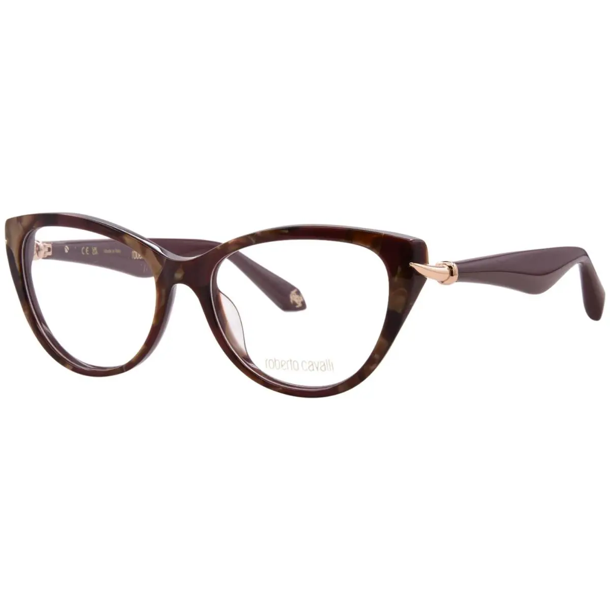 Roberto Cavalli VRC162M 09Z6 Eyeglasses Women`s Brown Pearled Full Rim 54mm