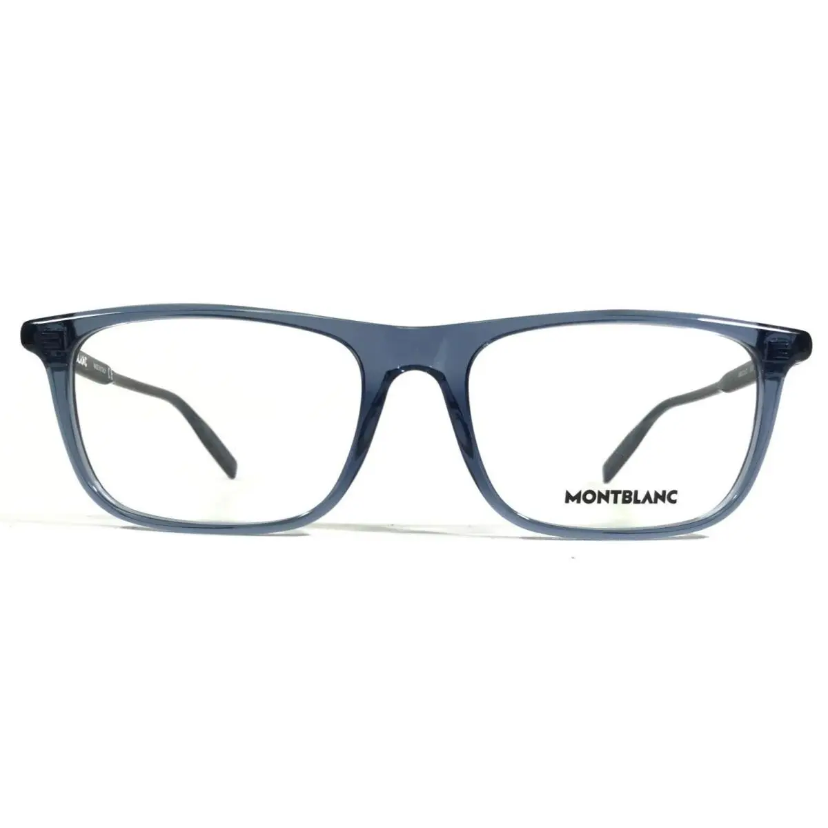 Eyeglasses Frames MB0012O 003 Transparent Blue Rectangular 54-18-145 by Montblanc