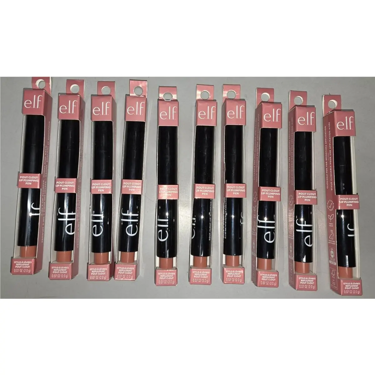 E.l.f. Cosmetics Lot of 10 E.l.f Pout Clout Lip Plumping Pen - 82292 Pinky Out - 0.07oz/2.0g