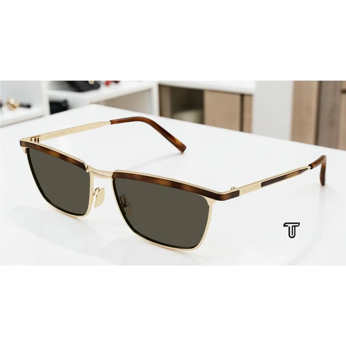 Saint Laurent SL 795 Joe 001 Gold Grey 57 mm Men`s Sunglasses by Yves Saint Laurent