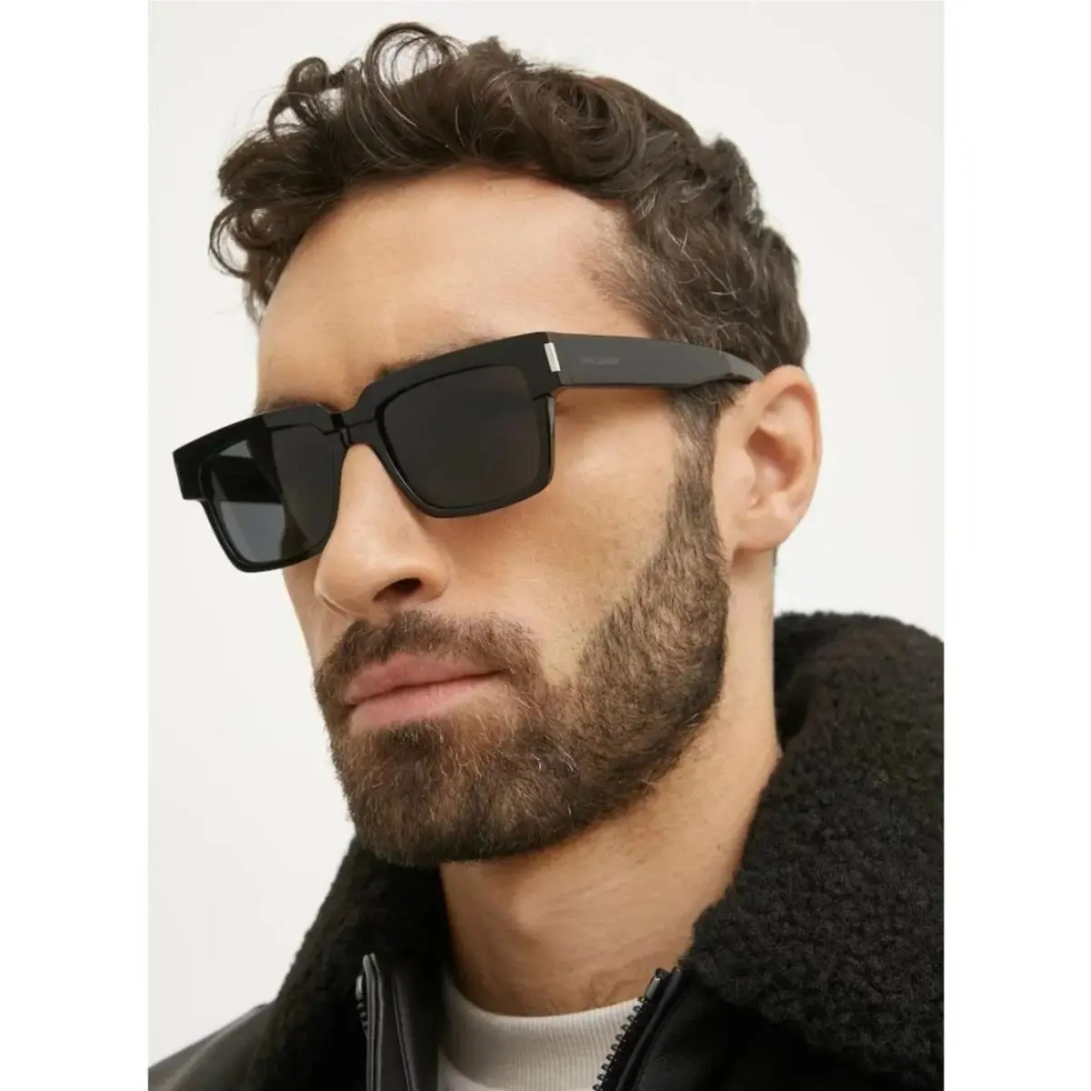 Saint Laurent SL732/F Vadim 001 Black Square Unisex Sunglasses by Yves Saint Laurent