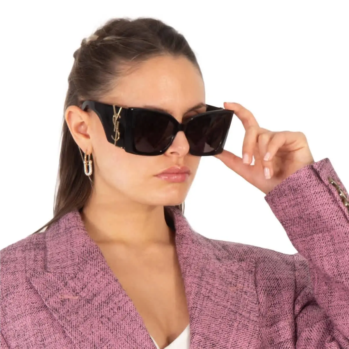 Saint Laurent Dark Grey Butterfly Ladies Sunglasses SL M119 Blaze 001 54 by Yves Saint Laurent