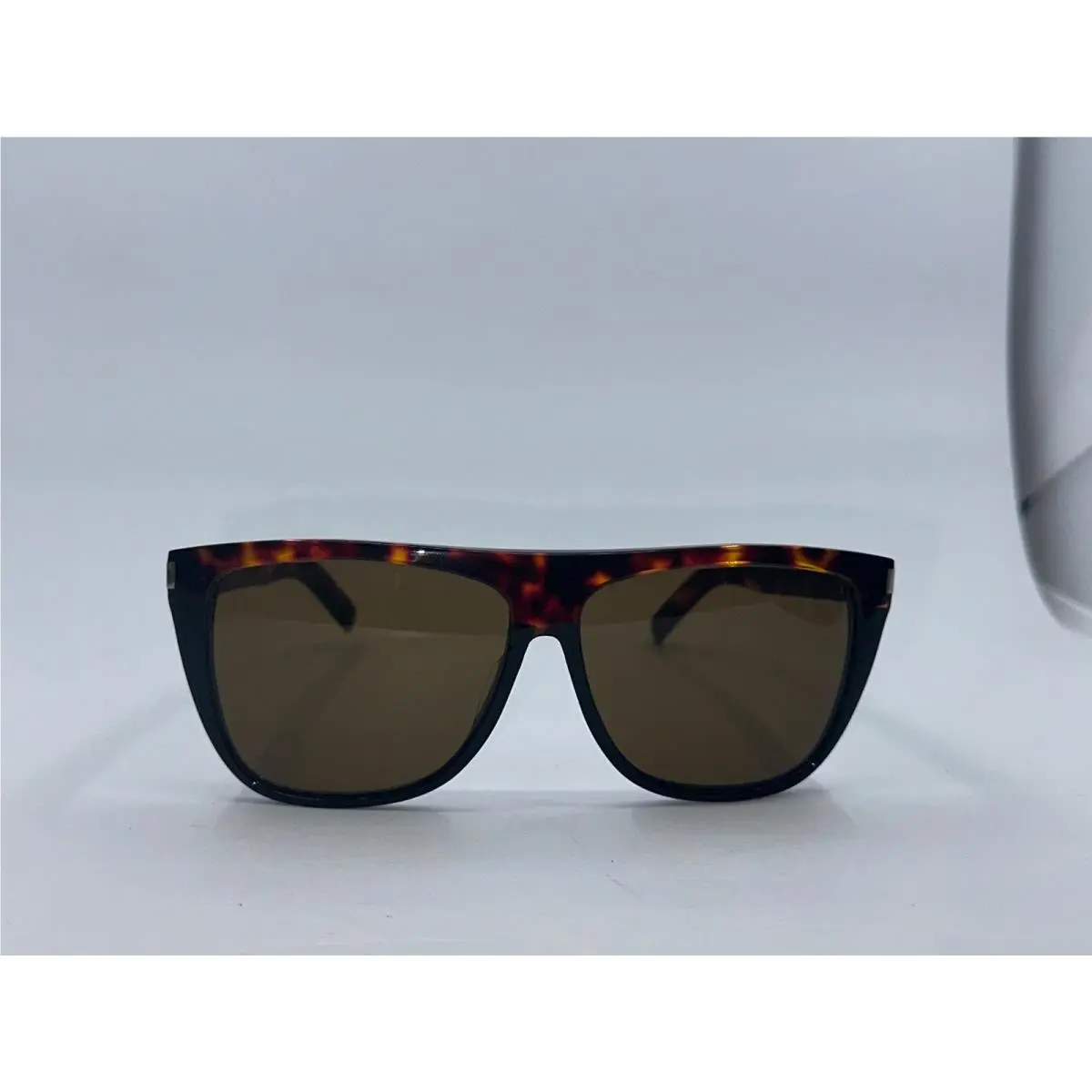 Saint Laurent SL1 Tortoise Flat-top Square Sunglasses W/box by Yves Saint Laurent