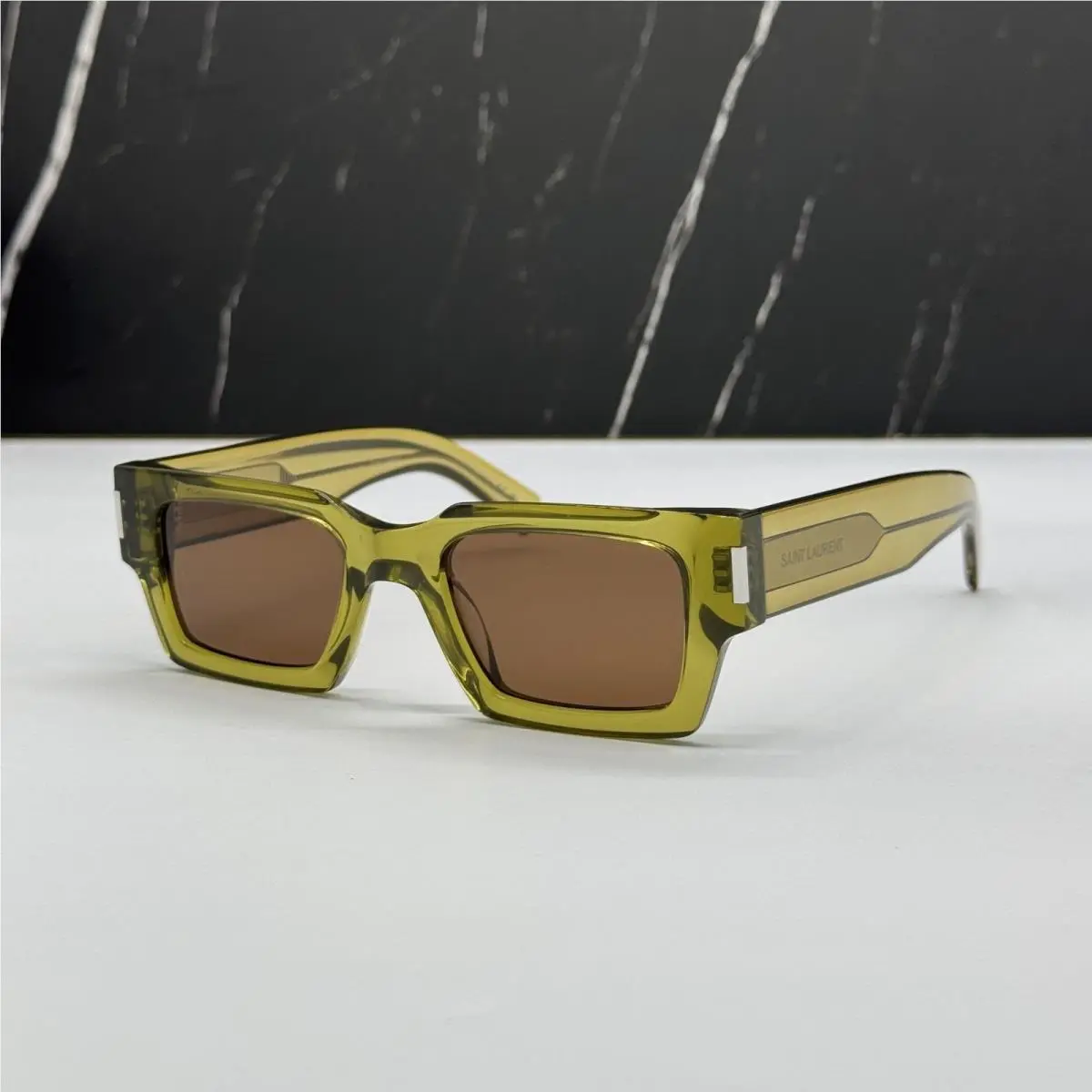Saint Laurent SL572 008 Yellow Brown Sunglasses by Yves Saint Laurent