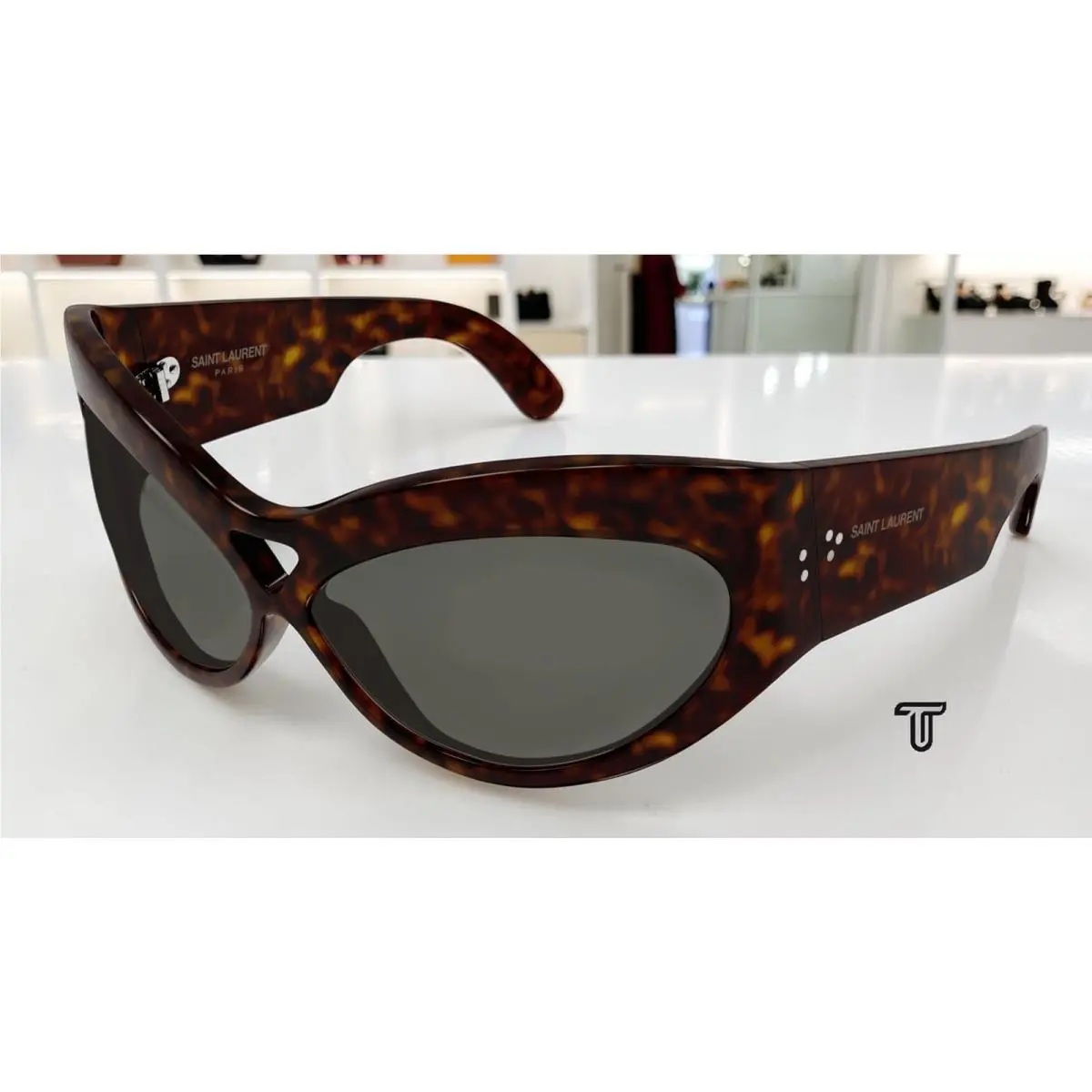 Saint Laurent SL 73 002 Cat Eye Injection Havana Grey 67 mm Women`s Sunglasses