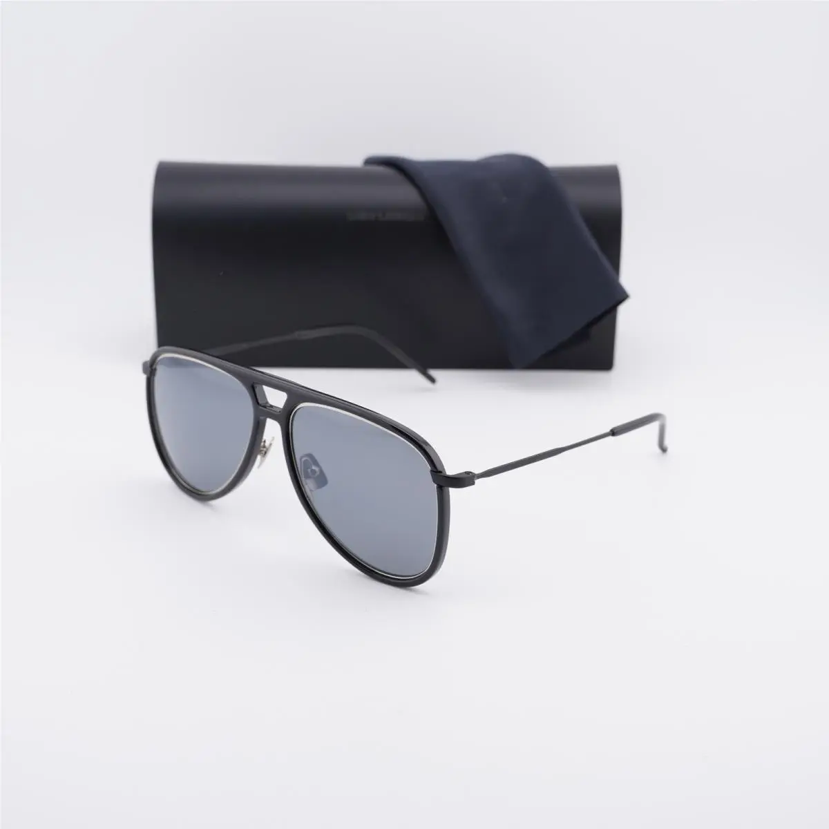 Saint Laurent Classic 11R 002 Black/silver Mirror 56-15-145 Sunglasses by Yves Saint Laurent