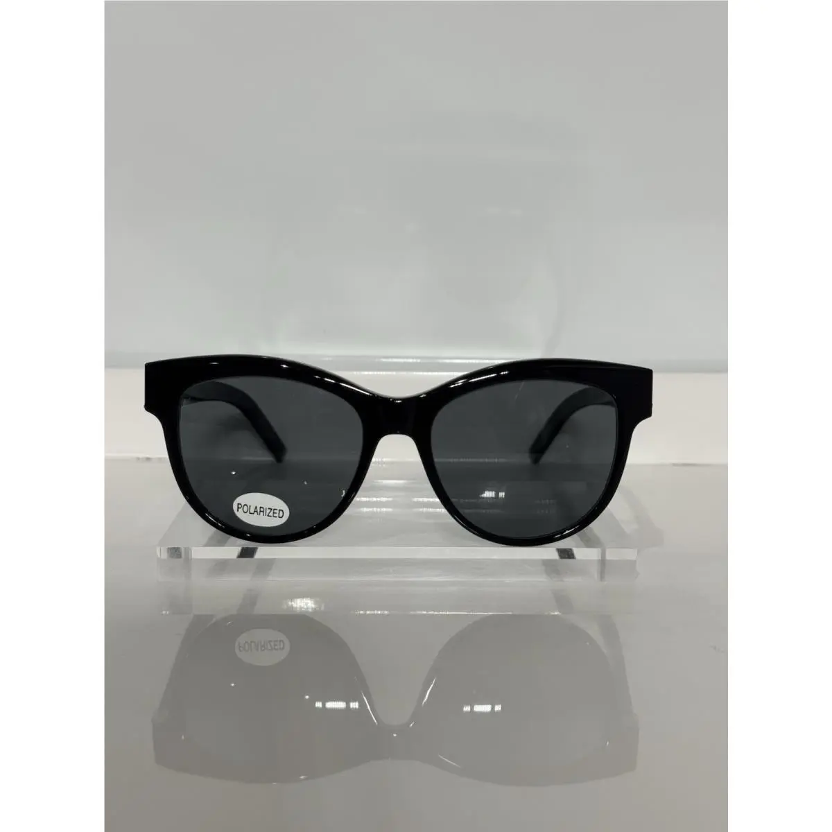 Ysl Saint Laurent M108 Bold Black Round Acetate Unisex Sunglasses