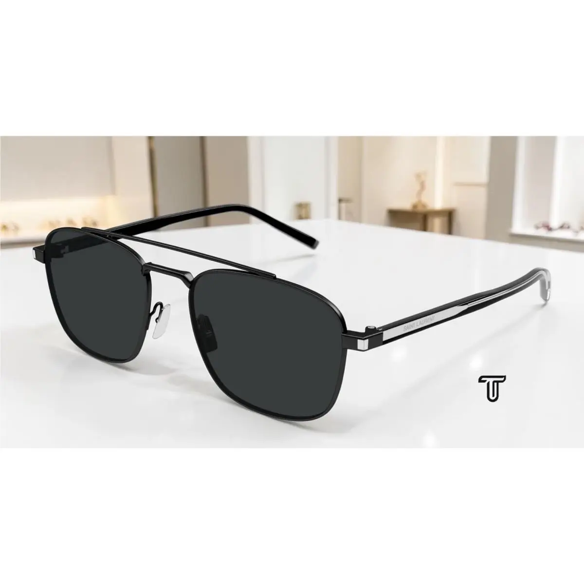 Saint Laurent SL 665 001 Black Black 56 mm Men`s Sunglasses by Yves Saint Laurent