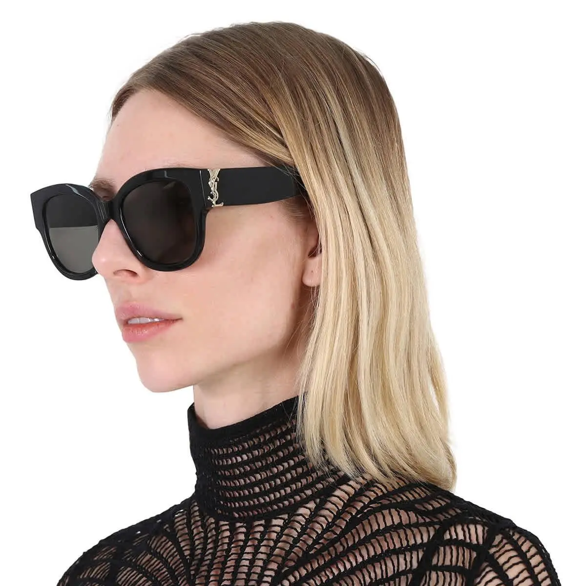 Saint Laurent Grey Butterfly Ladies Sunglasses SL M95/F 001 56 SL M95/F 001 56 by Yves Saint Laurent