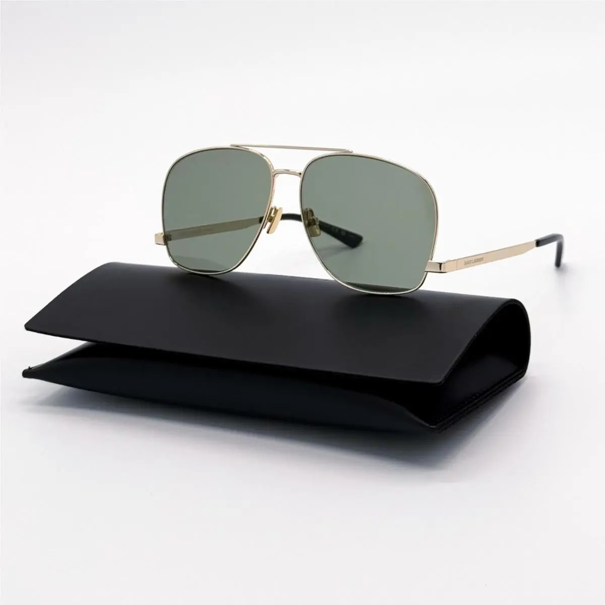 Saint Laurent Gold Green Unisex Aviator Sunglasses SL653 Leon 003
