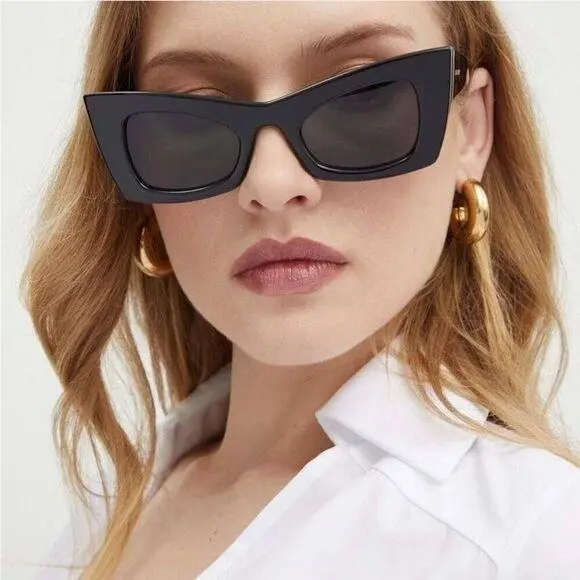 Saint Laurent SL702 001 Black Women Butterfly Sunglasses by Yves Saint Laurent