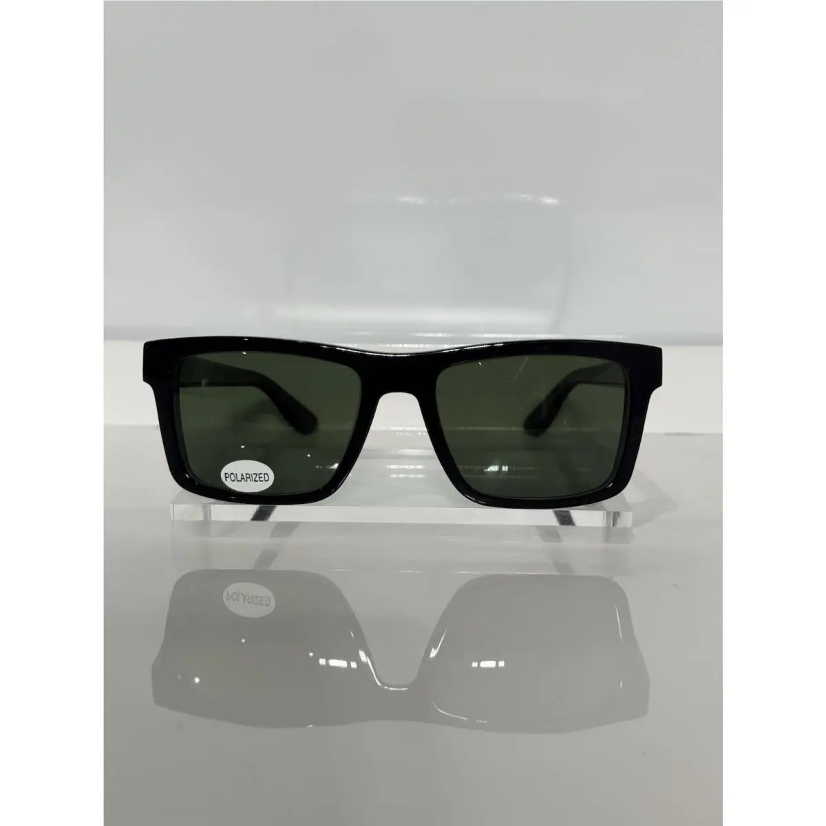Ysl Saint Laurent M10 Black Square Acetate Custom Polarized Sunglasses by Yves Saint Laurent