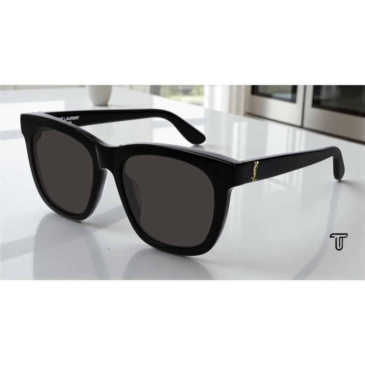 Saint Laurent Ysl M24 K 005 Rectangular Square Black 55 mm Unisex Sunglasses by Yves Saint Laurent