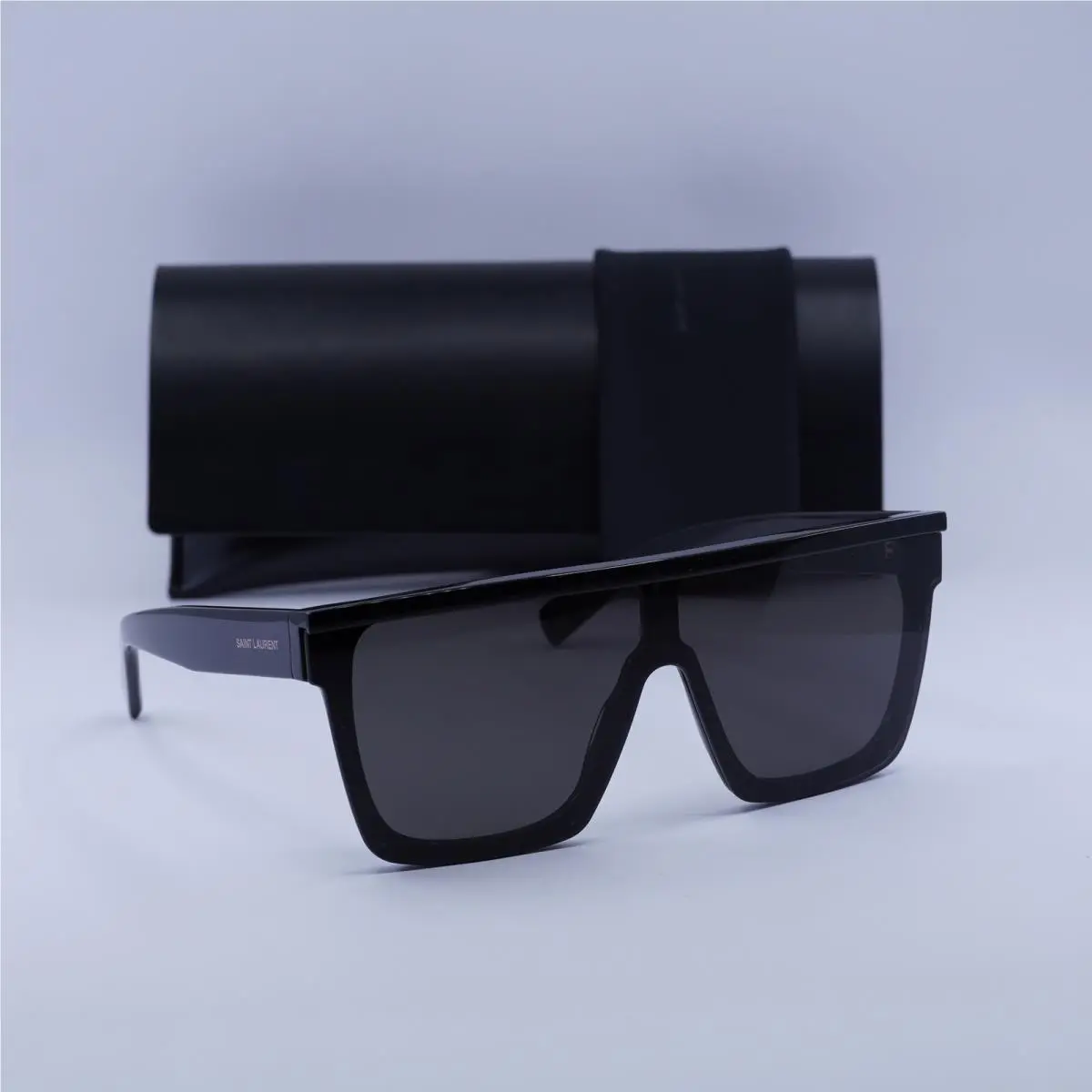 Saint Laurent SL607 001 Shiny Black/black 99-1-140 Sunglasses by Yves Saint Laurent