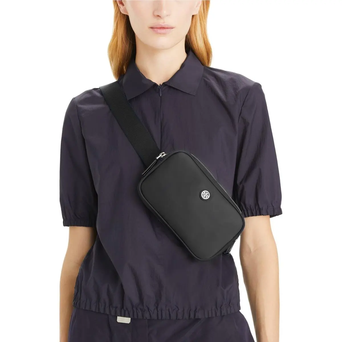Tory Burch Virginia Black Nylon Belt Bag Sling Fanny Pack 149530