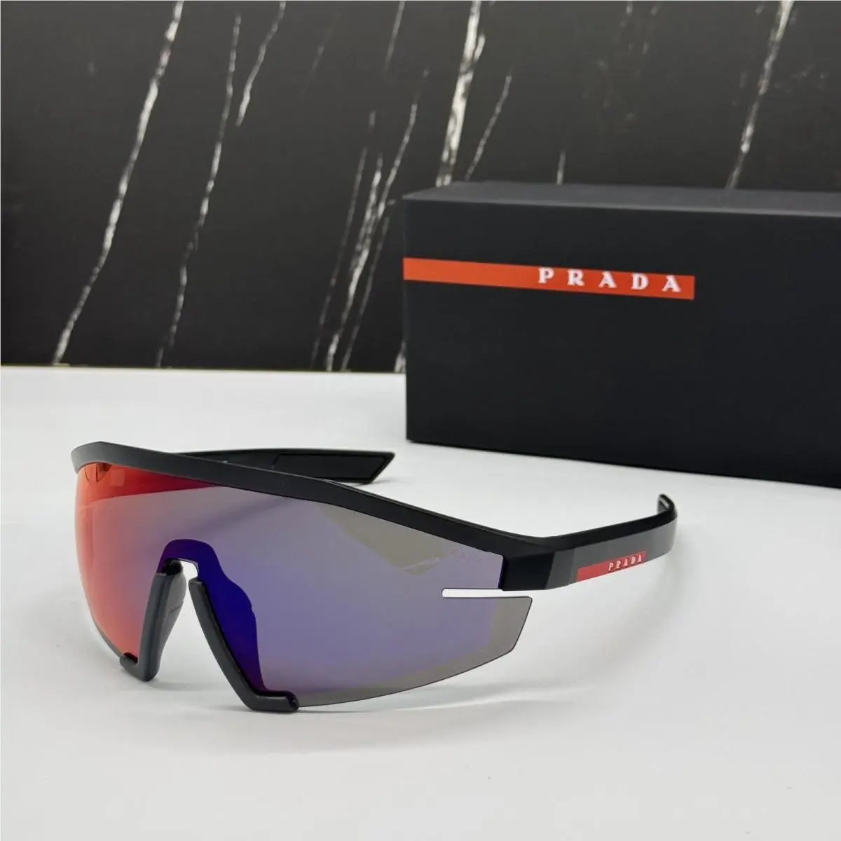 Prada Linea Rossa PS03ZS 1BO10A Sport Unisex Sunglasses Purple Black