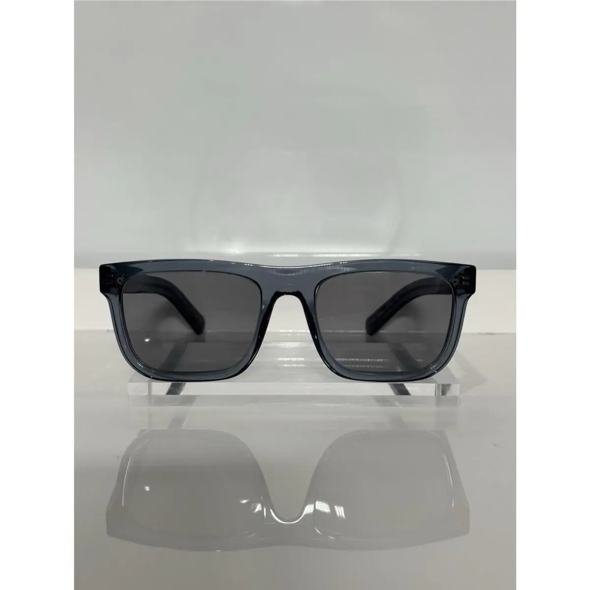 Prada VprC03 Transparent Ocean Acetate Custom Gray Tint Sunglasses