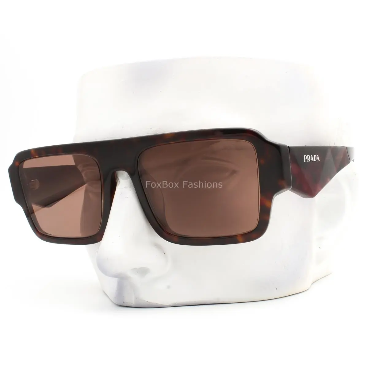 Prada Sunglasses Spr A05F 17N-90B Brown Tortoise Red Tortoise Temples W/case