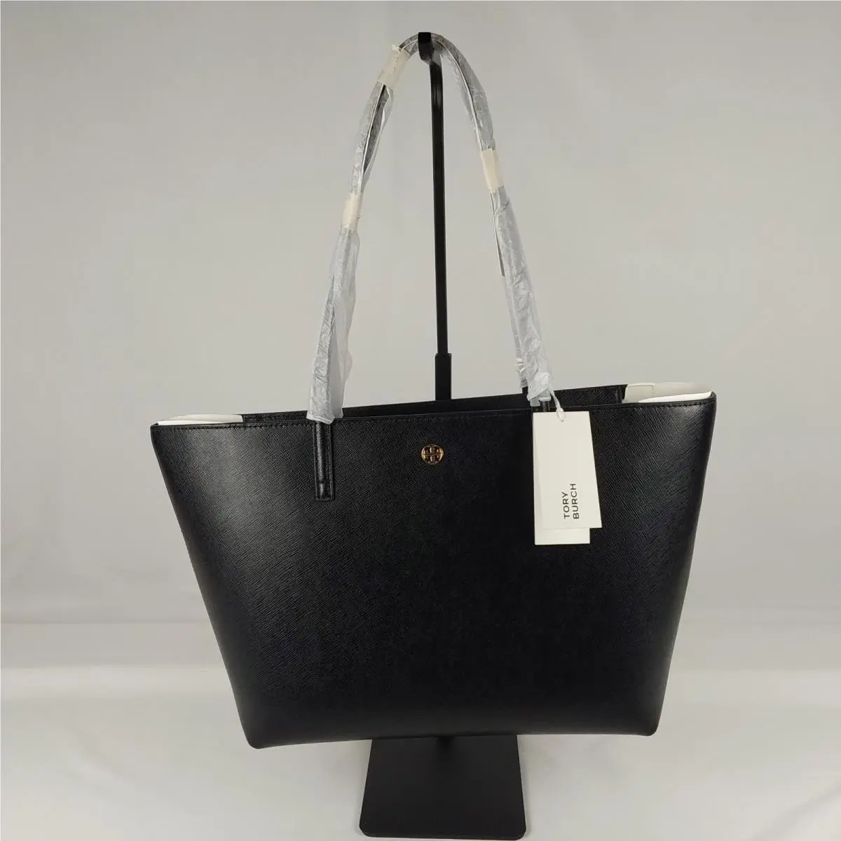 Tory Burch Perry Small Tote Black Saffiano Leather Shoulder Bag