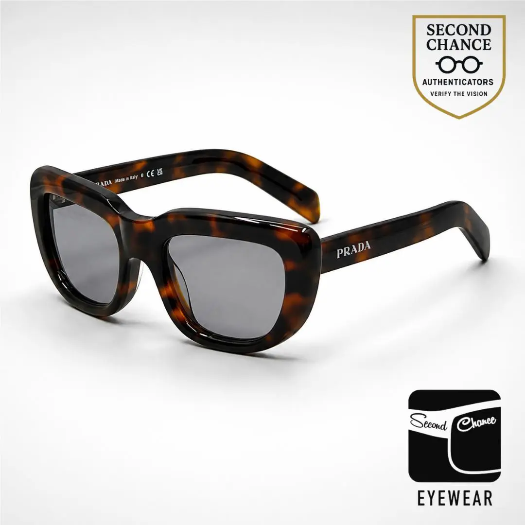 Prada PR D07S Havana Square Sunglasses Deadstock Grey Lenses