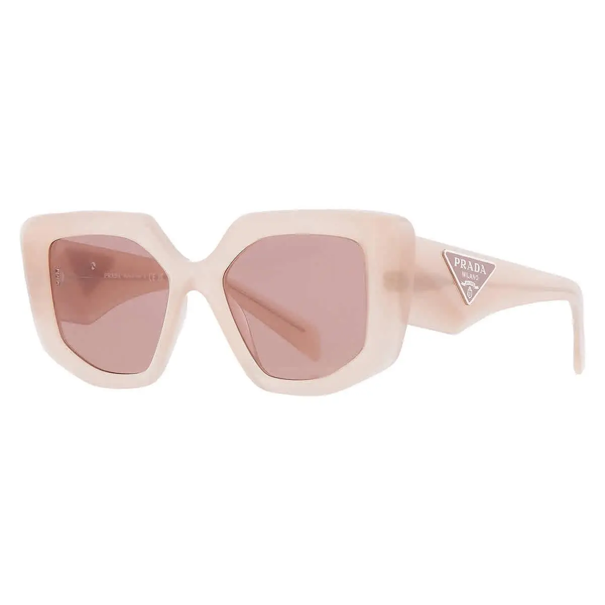 Prada Light Brown Irregular Ladies Sunglasses PR 14ZS 19R10D 50 PR 14ZS 19R10D
