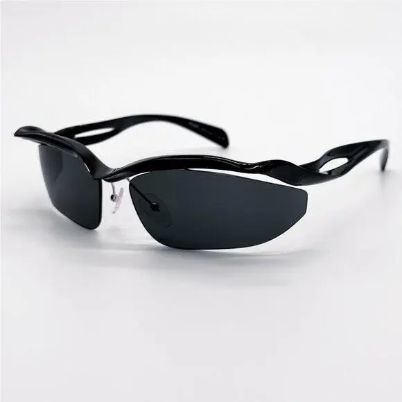 Prada PRA25S 1AB5S0 Sunglasses Spr A25 Women Oval Black PR A25S 1AB5S0
