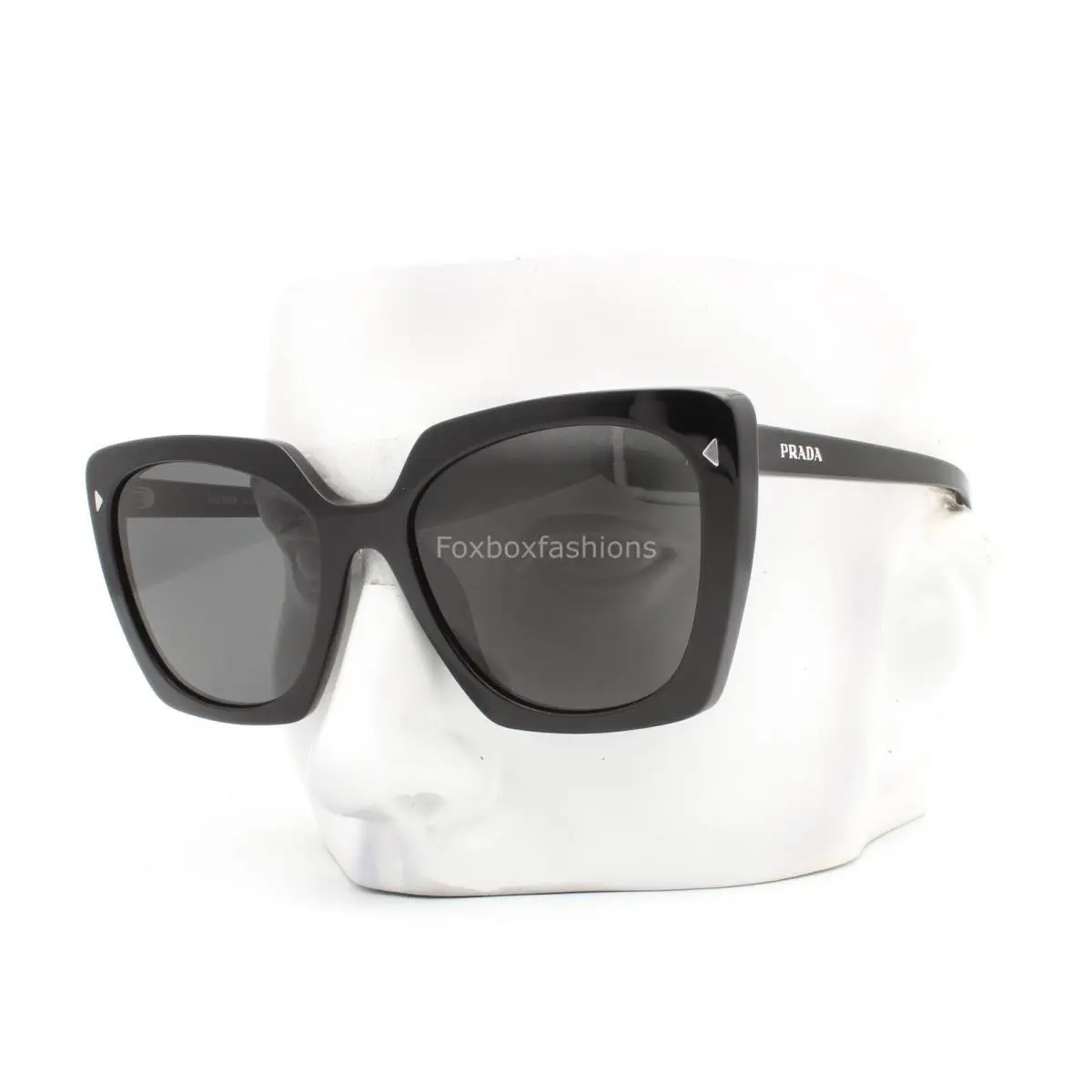 Prada Sunglasses SPR23Z 16K-5S0 Polished Black Dark Gray Lens with Case