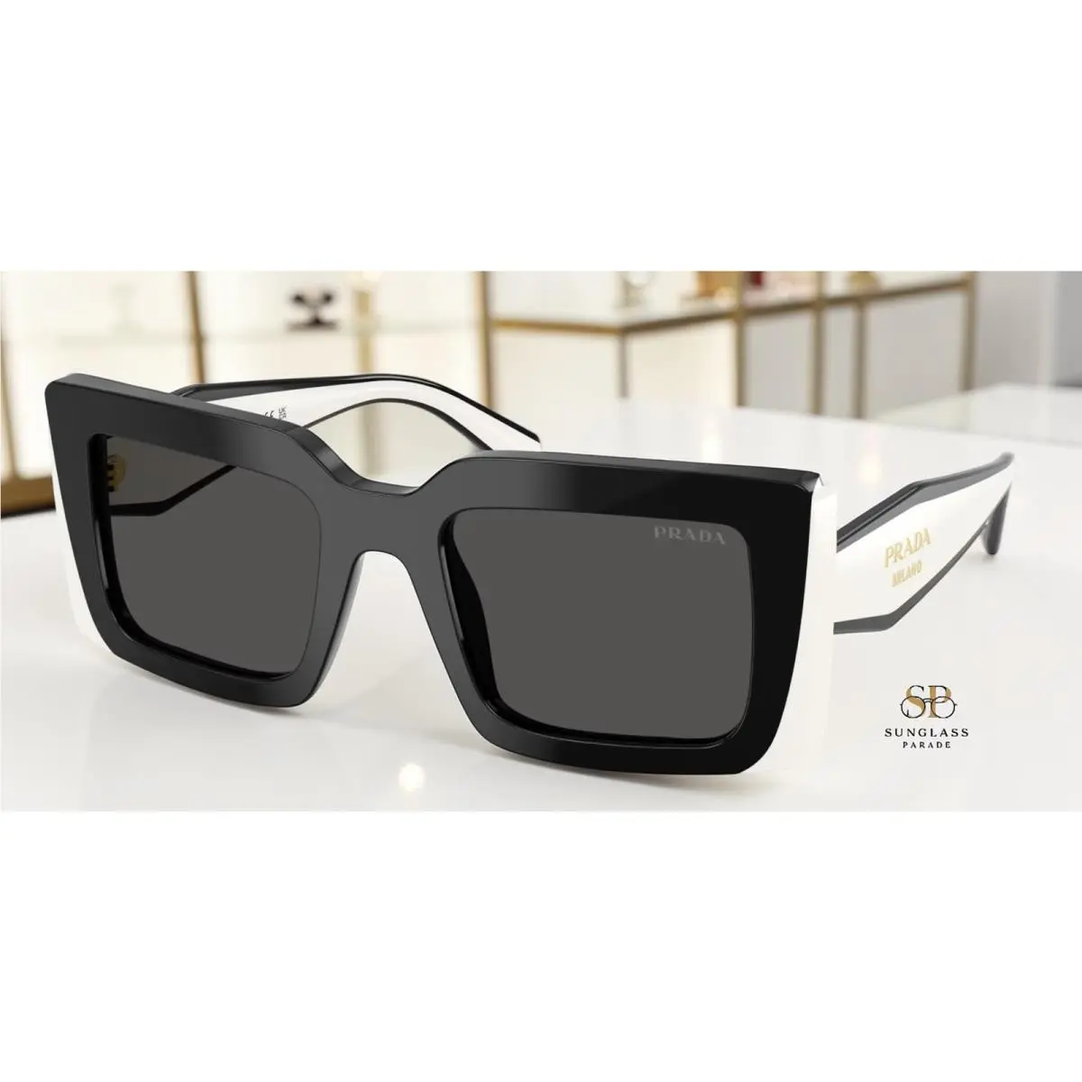 Prada PR D01SF 20G08Z Black Dark Grey 53 mm Women`s Sunglasses
