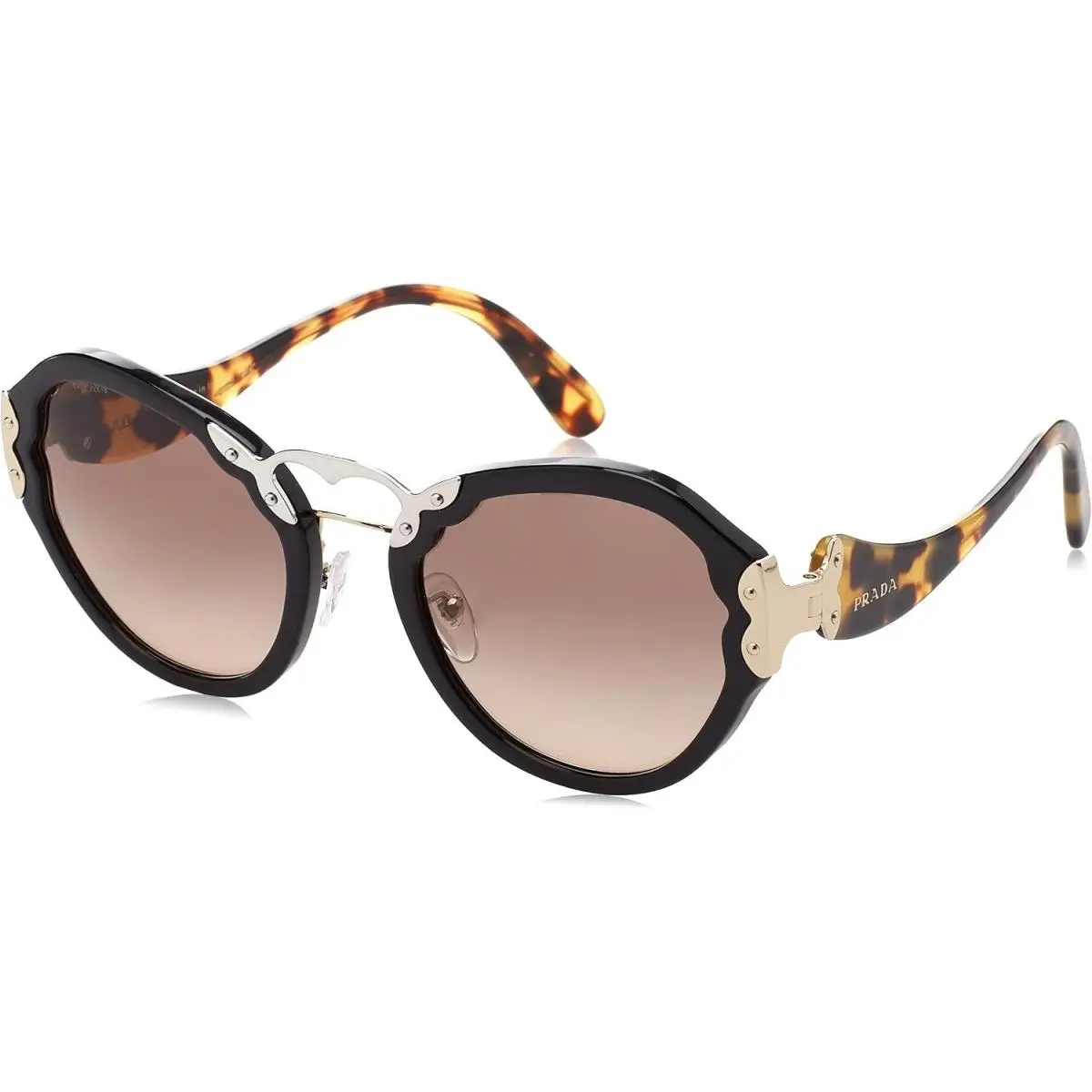 Prada Sunglasses PR09TS 1AB3D0 54mm Black Havana / Gradient Lens