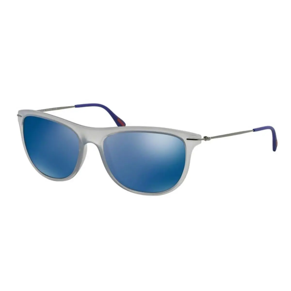 Prada Sport Sunglasses PS01PS ROT2E0 56mm Grey Transparent / Blue Mirror Lens