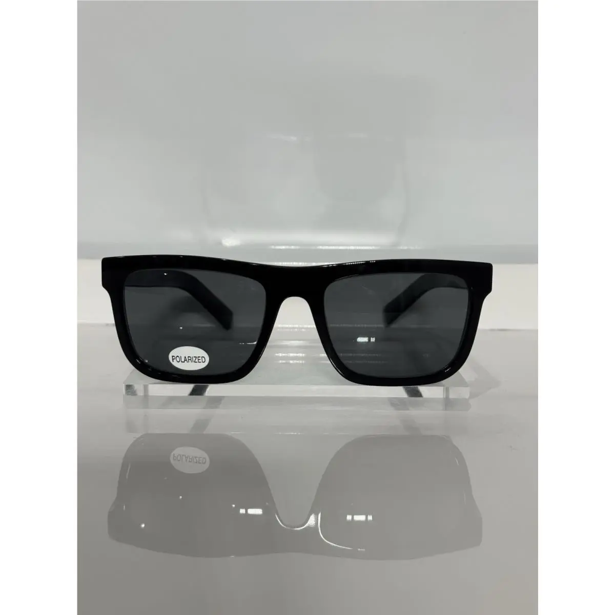 Prada VprC03 Black Unisex Acetate Custom Gray Polarized Sunglasses