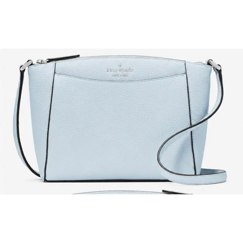 New  Monica Pebbled Leather Crossbody Crisp Sky with Dust Bag by Kate Spade