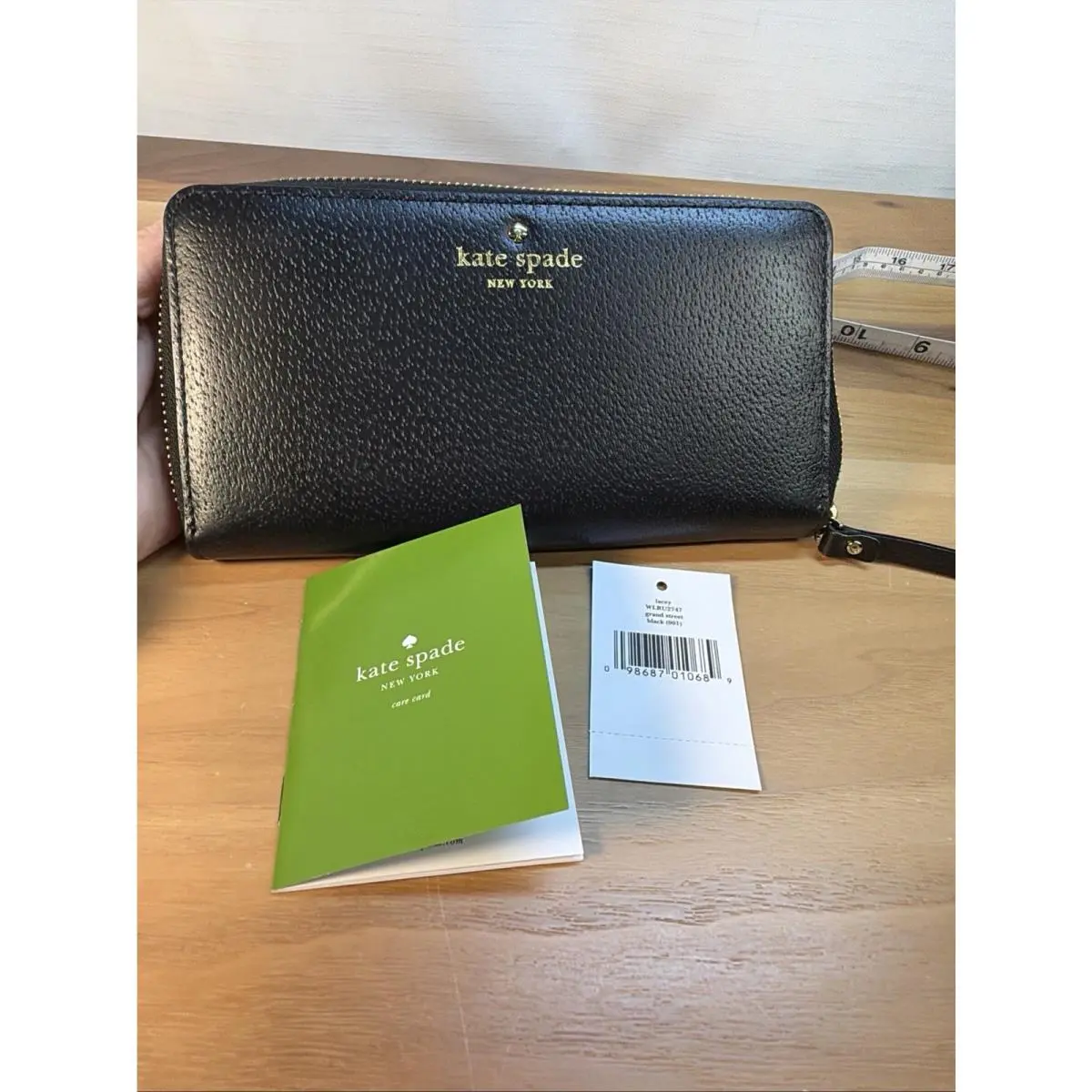 Kate Spade NY Grand Street Lacey Black Embossed Leather Wallet WLRU2747