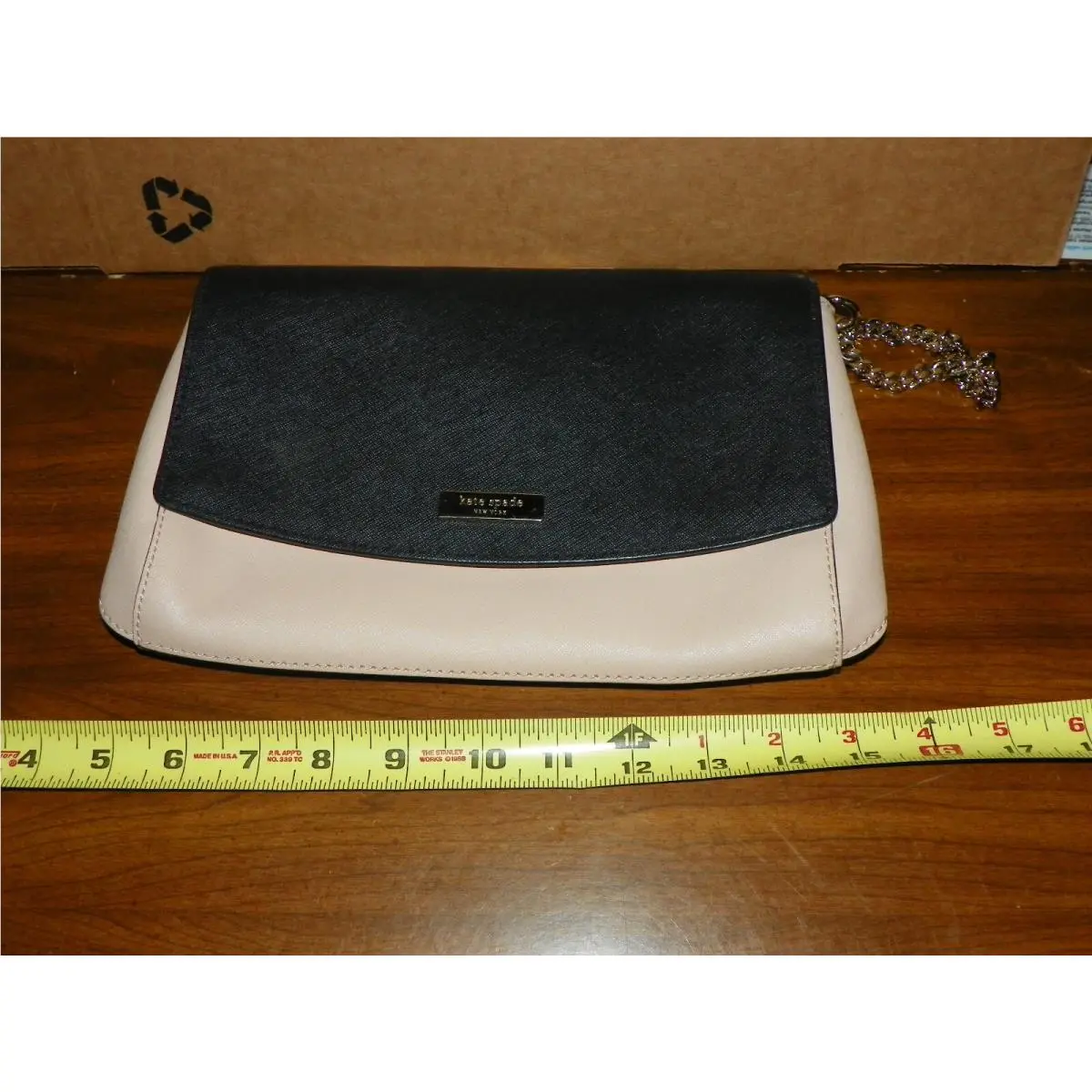 Kate Spades Leather Crossbody Flap Saddle Bag Tan- Black-new List $279.00-A-11
